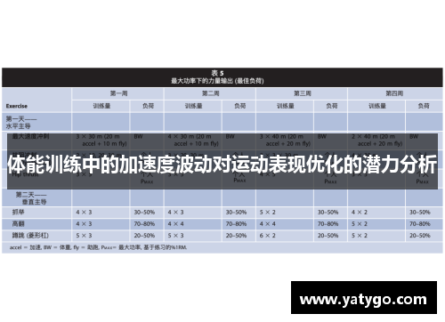 体能训练中的加速度波动对运动表现优化的潜力分析